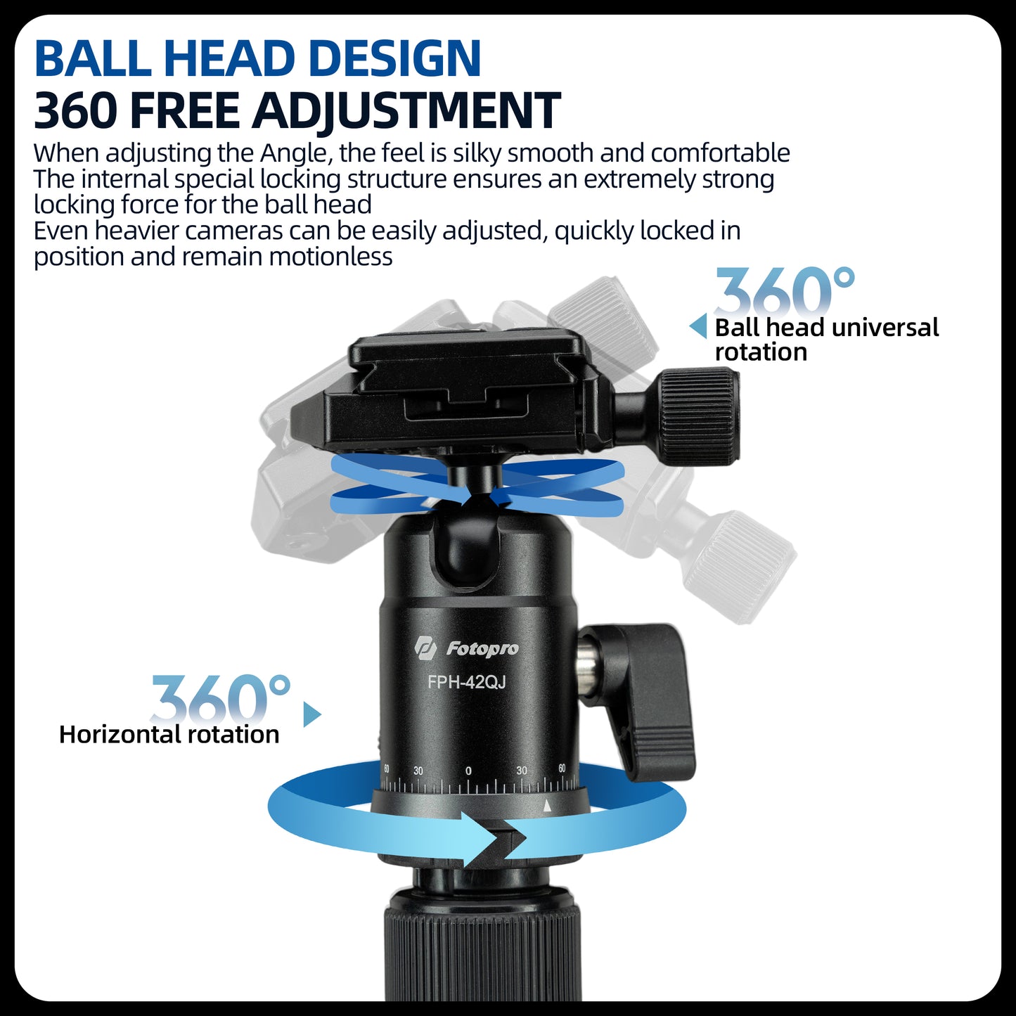 80" Compact Travel Tripod/Monopod, Ball Head. A5I