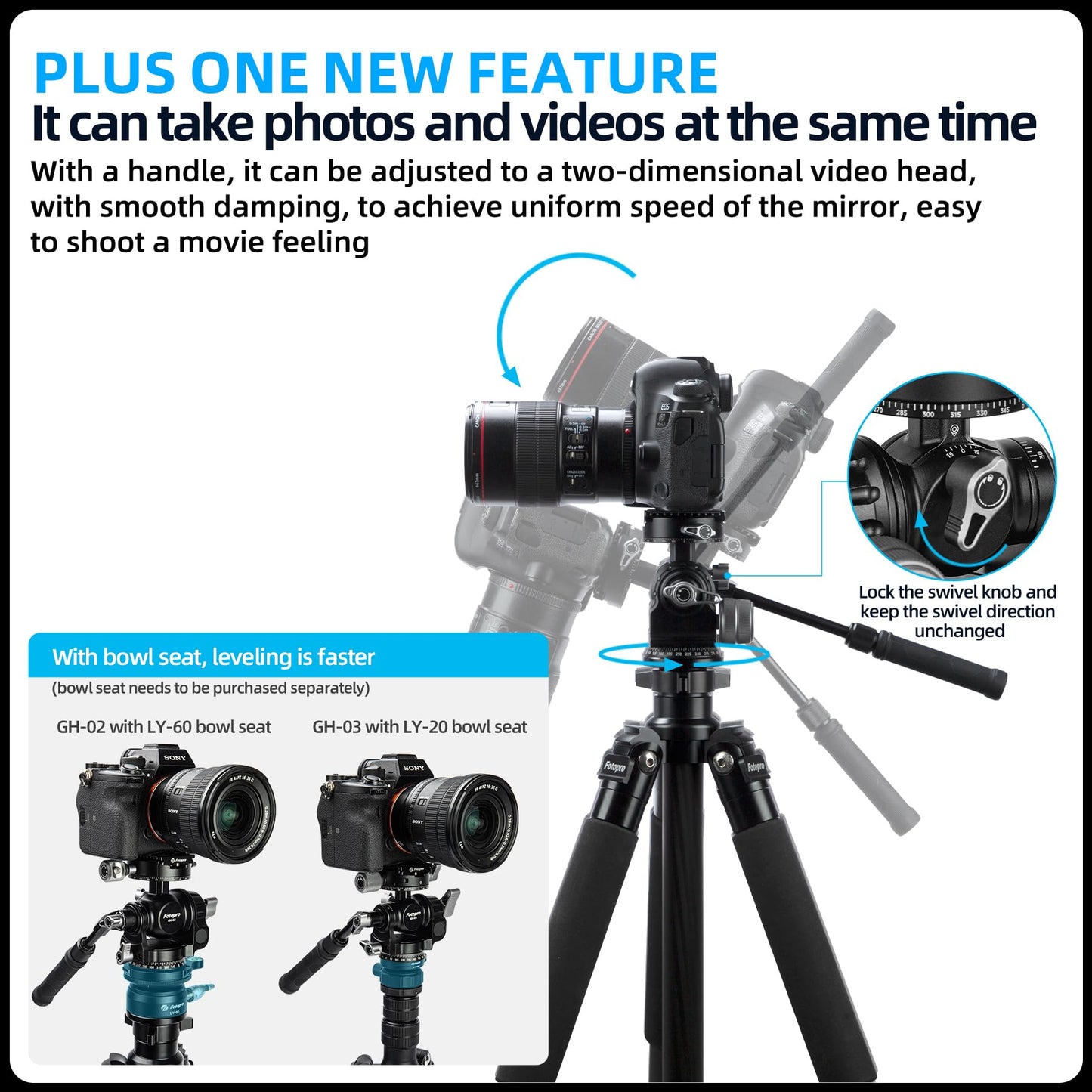 3 - Way Geared head. GH - 02 - Fotopro