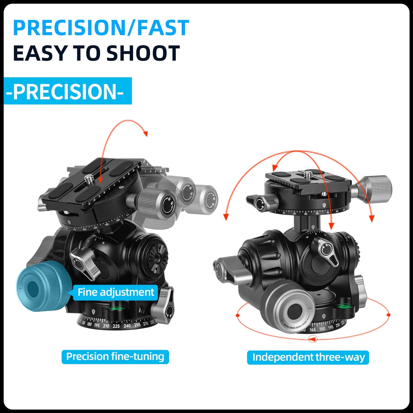 3 - Way Geared head. GH - 02 - Fotopro