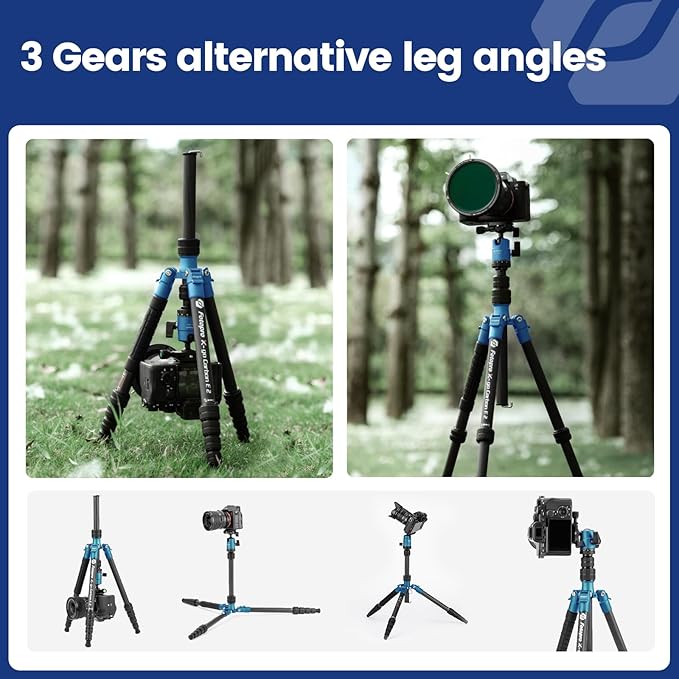 57" Carbon Fiber Camera Tripod – Lightweight Travel Tripod with Ball Head & Monopod, Quick Release Plate, 8kg Load Capacity, Carry Bag - Fotopro AMZ