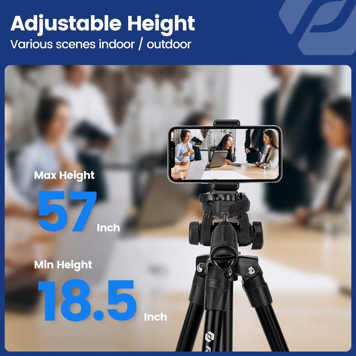 60" Aluminum Tripod. S3 Black - Fotopro AMZ
