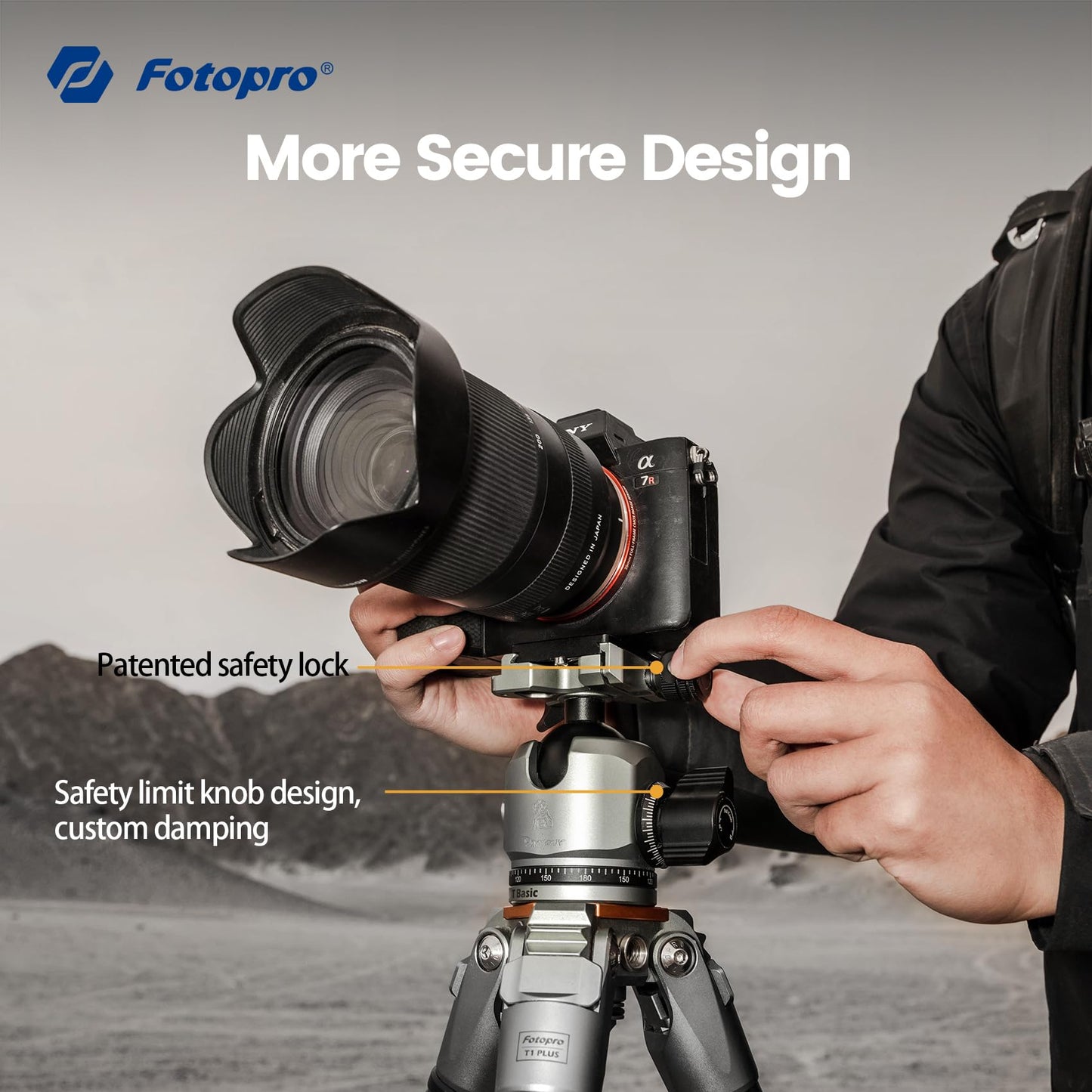 65'' Professional Travel High - End Tripod, Carbon Fiber, with T - Stand. T1 Plus - Fotopro AMZ