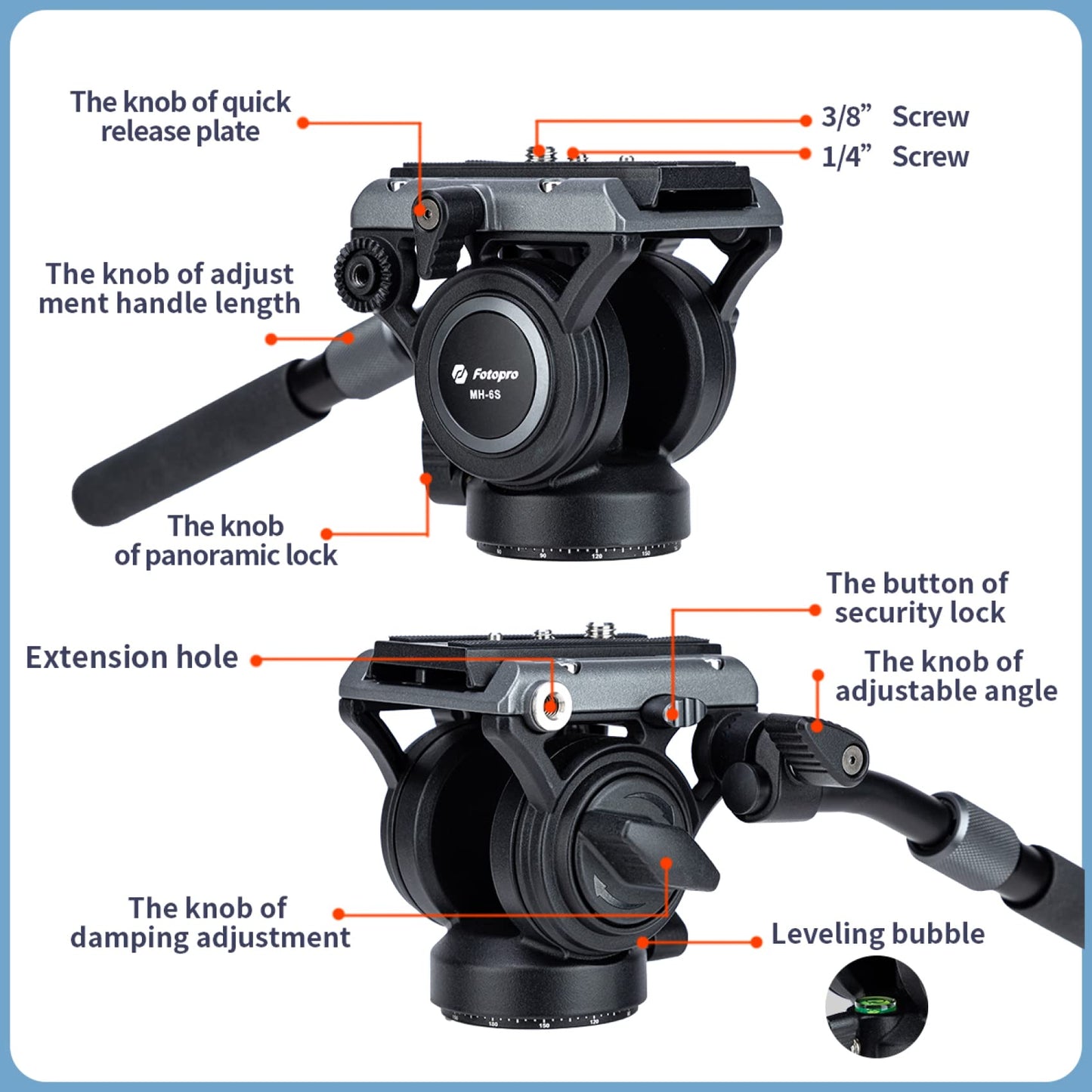 Video Fluid Head. MH-6S