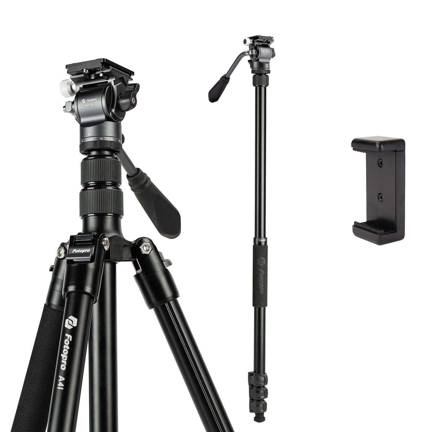 73" Compact Travel Tripod/Monopod, Fluid Head. A4I Video