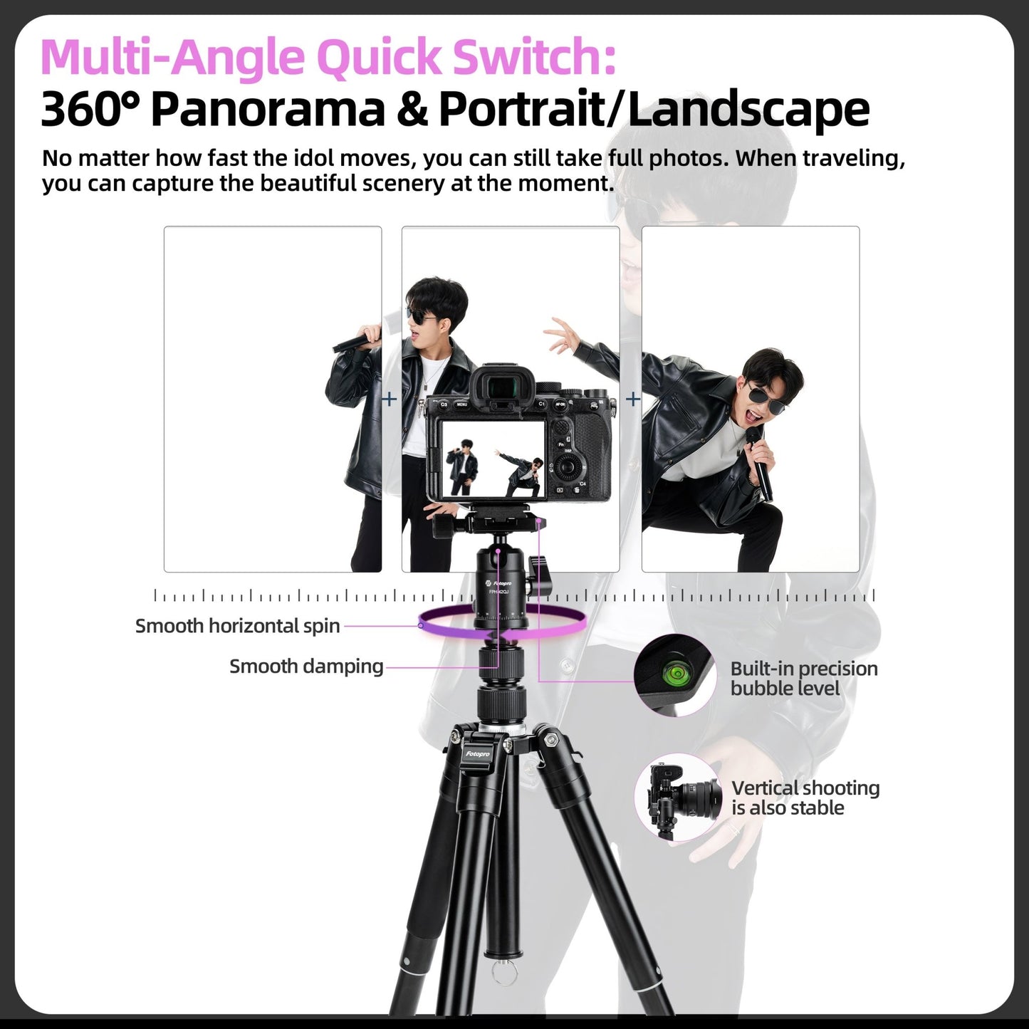 Detachable Tripod, ball head - FY830 - Fotopro
