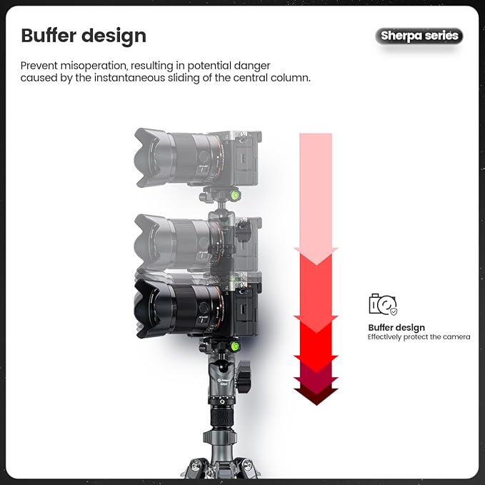 Fotopro 60" Carbon Fiber Tripod, Lightweight Travel Tripod with Ball Head, Detachable Monopod, Quick Release Plate, Max Load 17.6lbs - Fotopro AMZ