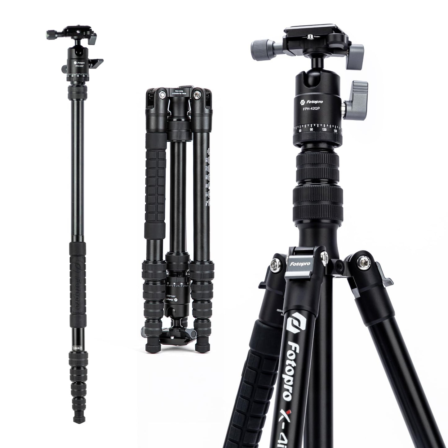 Fotopro 62'' Aluminum Camera Travel Tripod. X - 4I PRO - Fotopro AMZ