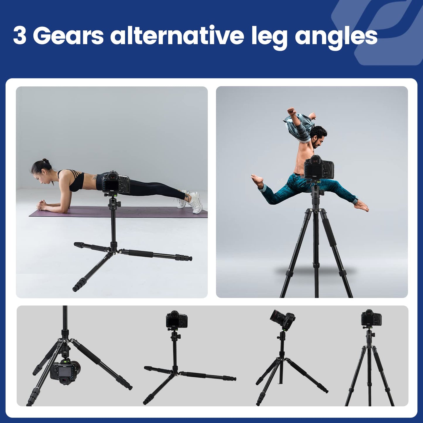 Fotopro 62" Aluminum Tripod, Ball Head - X - Go Chameleon(Grey) - Fotopro AMZ