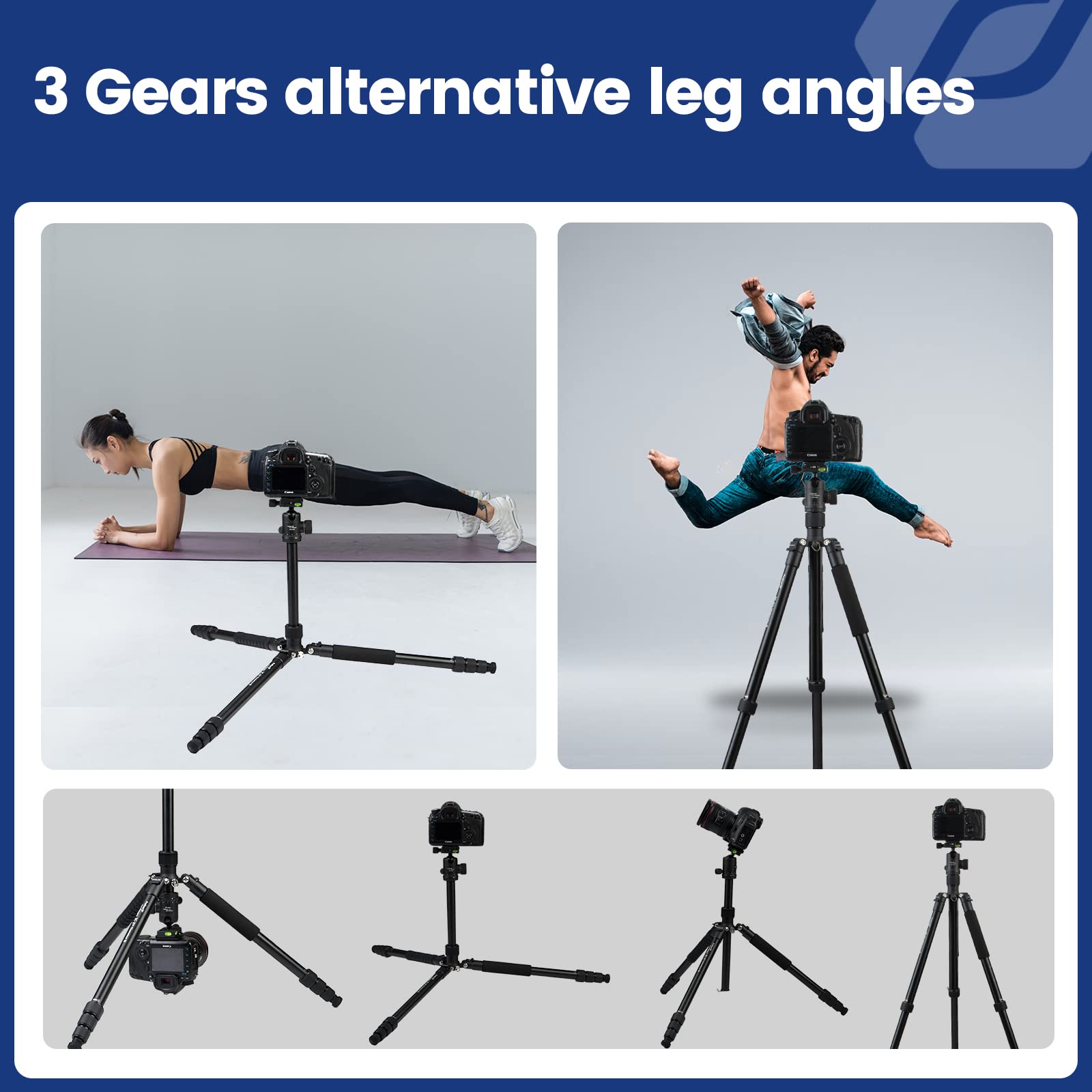 Fotopro 62" Aluminum Tripod, Ball Head - X - Go Chameleon(Grey) - Fotopro AMZ