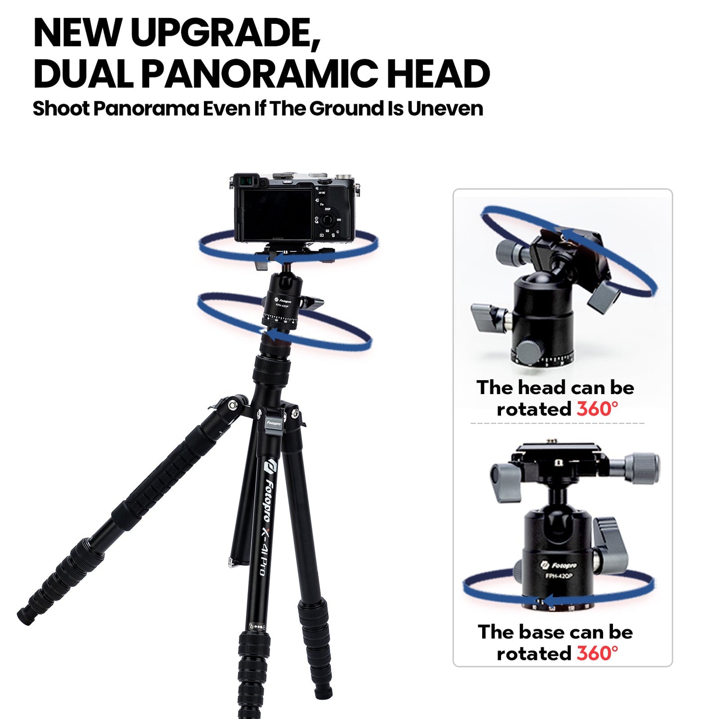 Fotopro 68'' Aluminum Camera Travel Tripod. X - 5I Pro - Fotopro AMZ