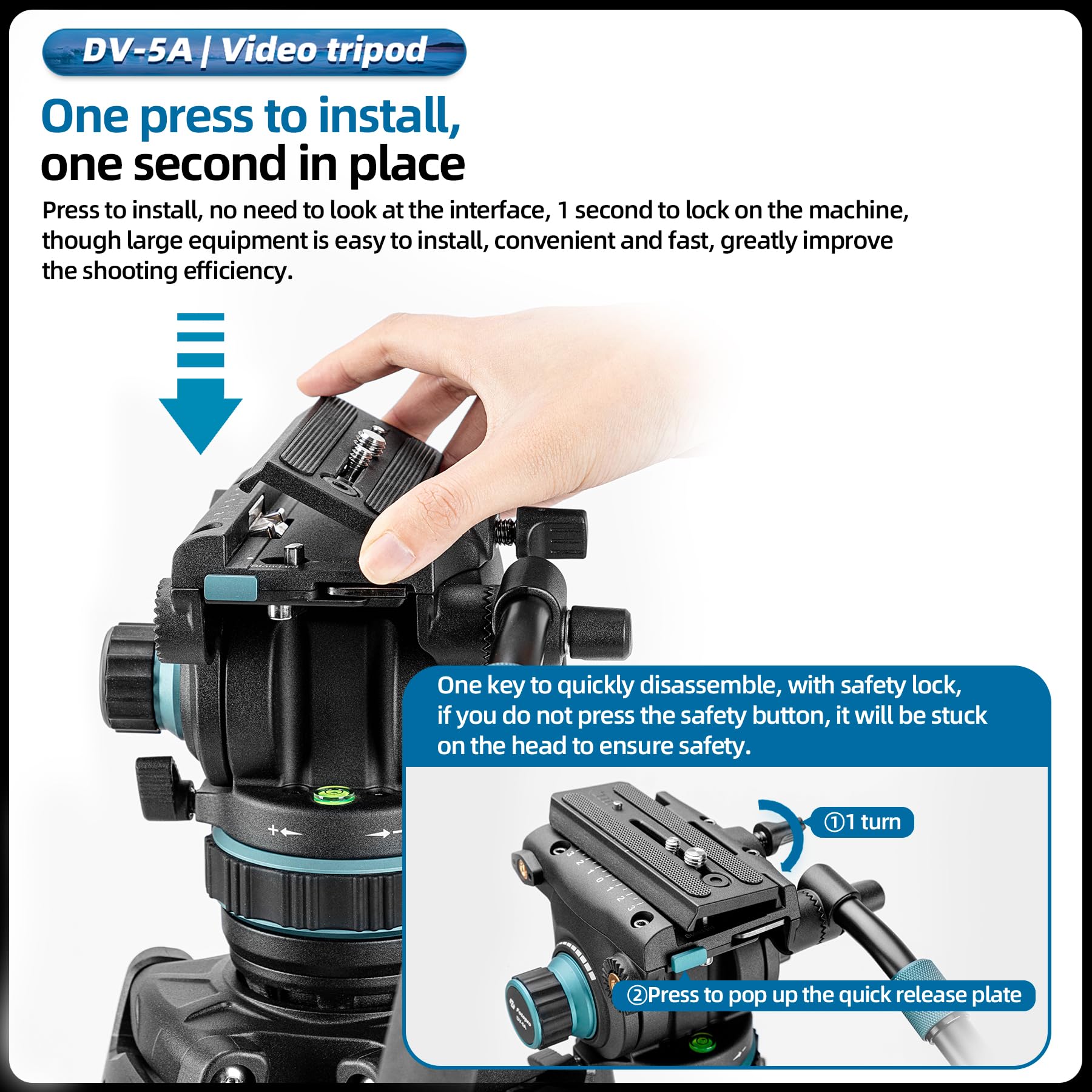 (搜索不到)Fotopro 76" Aluminum Fluid Head Video Tripod. DV - 5 - Fotopro AMZ