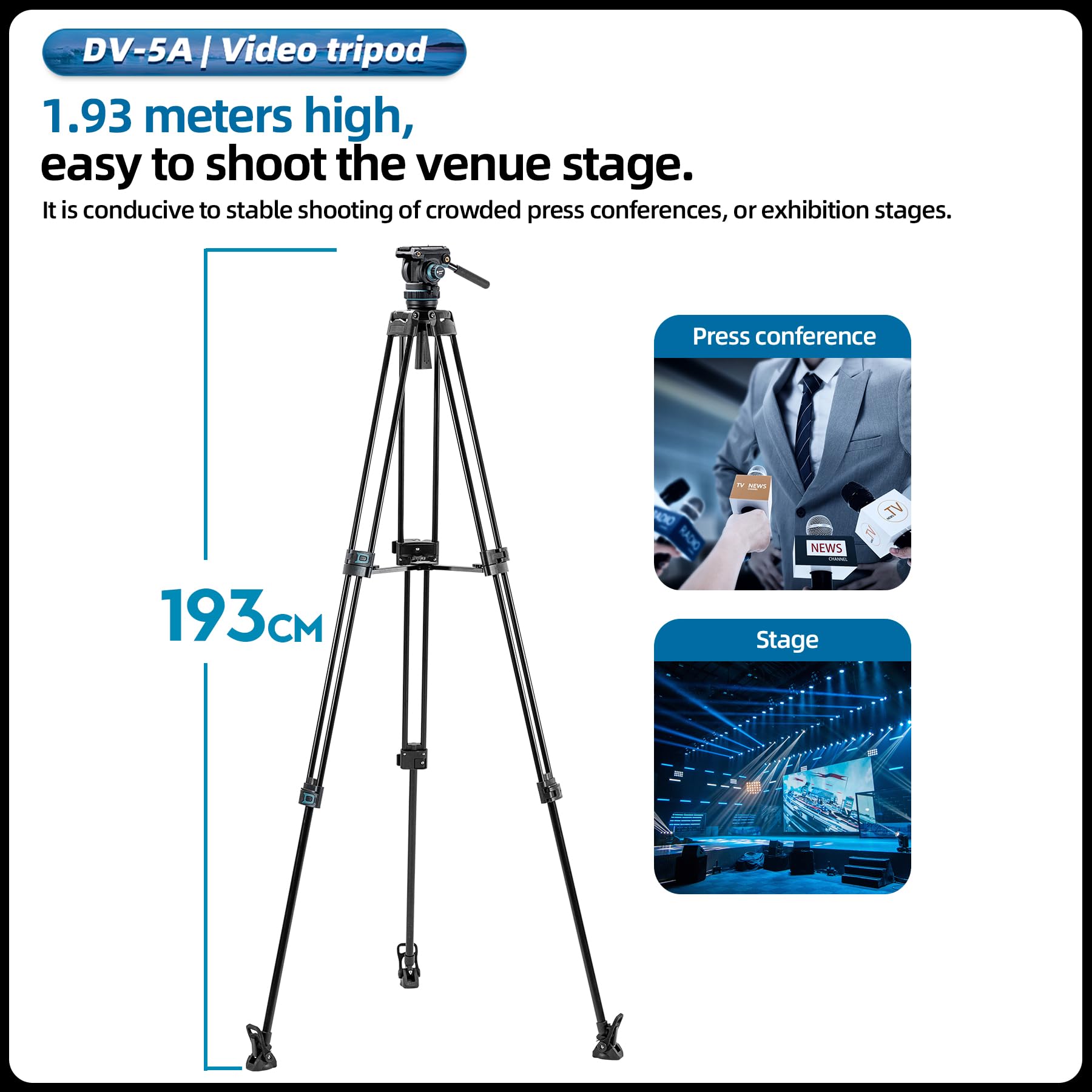 (搜索不到)Fotopro 76" Aluminum Fluid Head Video Tripod. DV - 5 - Fotopro AMZ