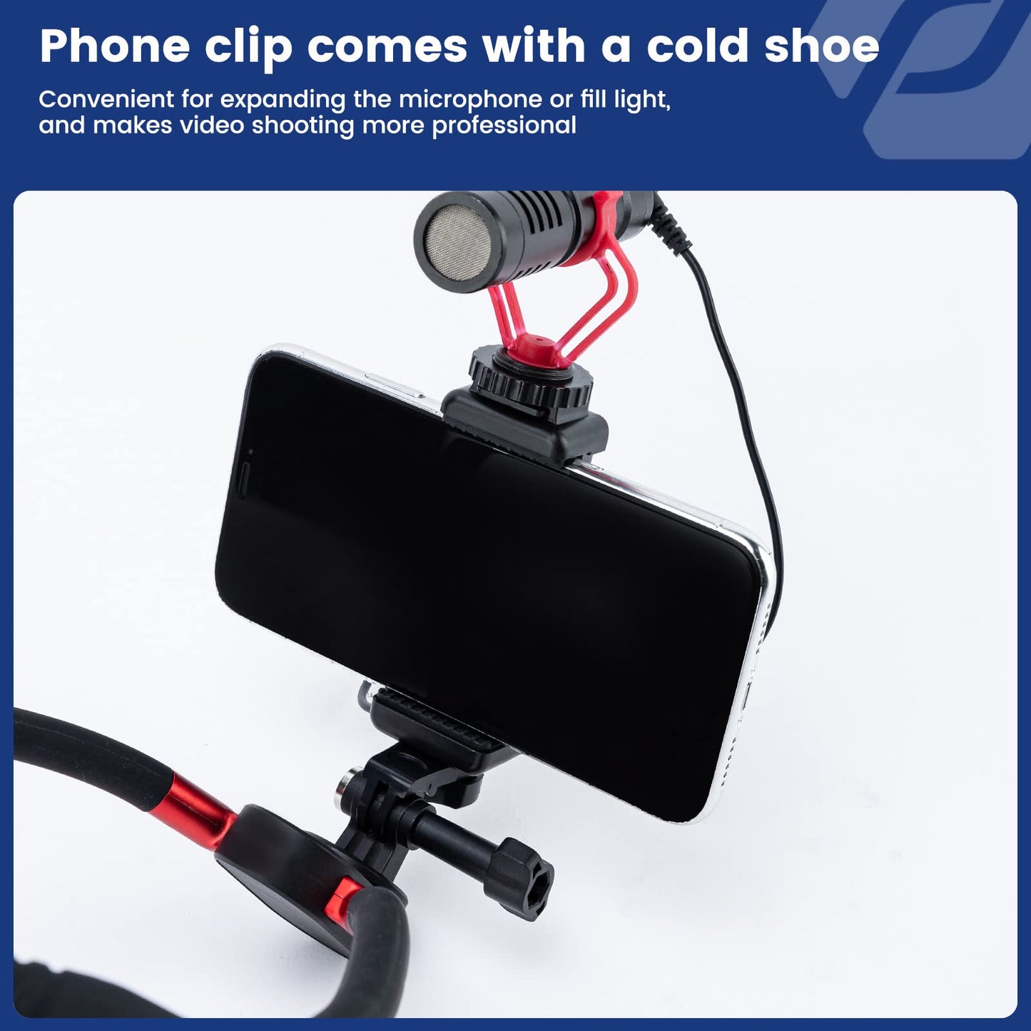 Fotopro POV Neck Selfie Holder with Clip Vertical Mount Kit Flexible Silicone Neck Holder Mount for GoPro iPhone Insta Action Camera - Fotopro AMZ