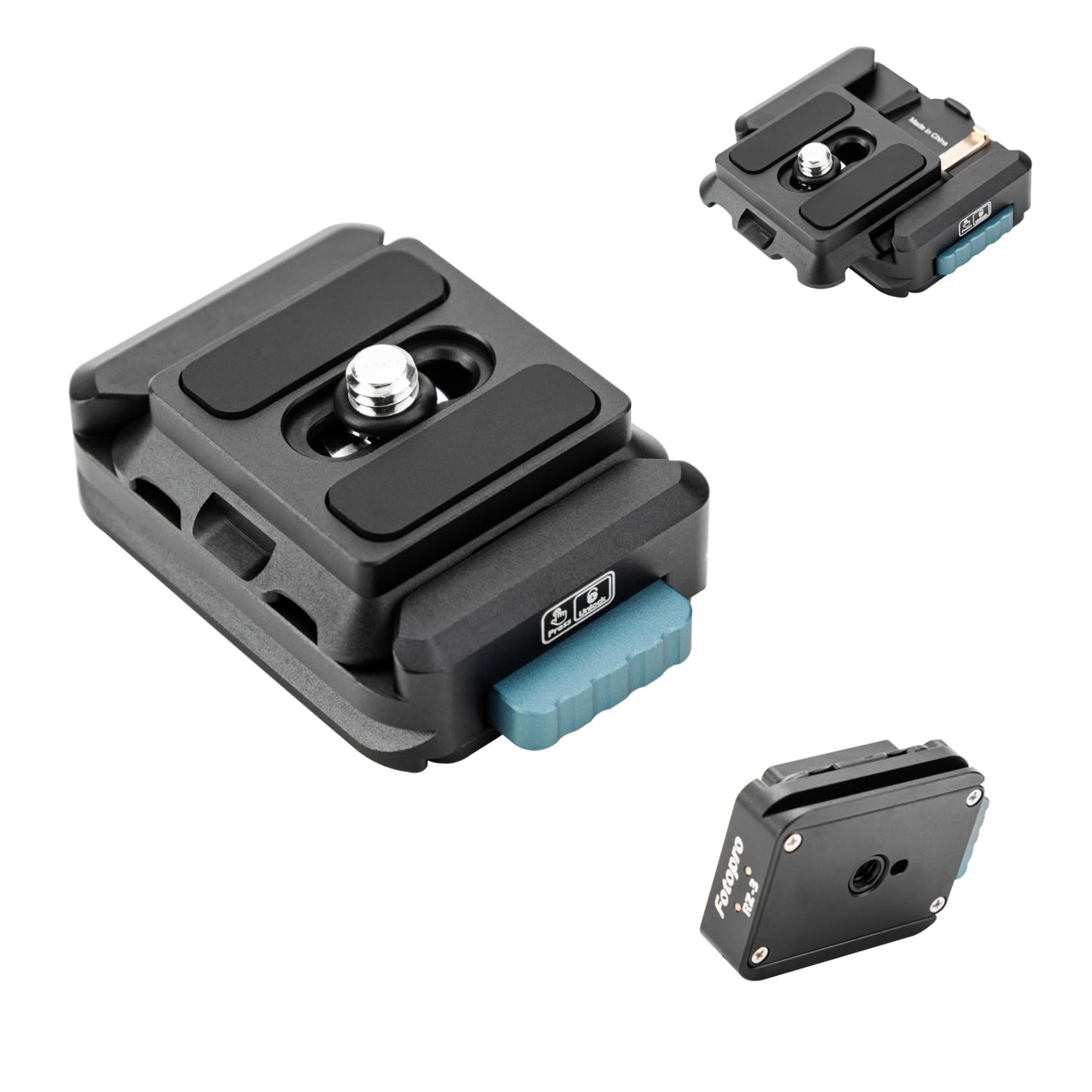 (搜索不到)Fotopro RZ - 3 Quick Release Camera Mount, Quick Setup Kit with 1/4 Screw, Adapter for DSLR/Mirrorless Camera Tripod Stabilizer Handheld Gimbal Monopod Slider - Fotopro AMZ