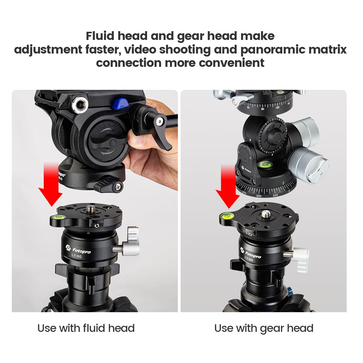 Fotopro Universal Horizontal Leveling Base on Tripod. LY - 60 - Fotopro AMZ