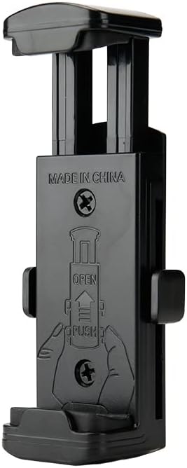 Phone Tripod Mount with 1/4" Screw – Black Universal Adapter for Monopod, Selfie Stick, Tripod, Vlogging - Fotopro AMZ