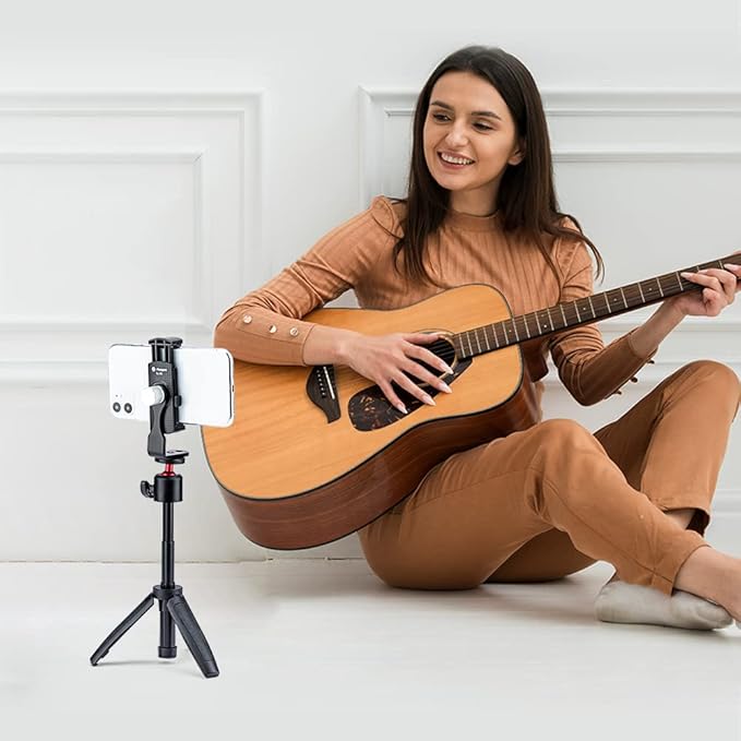 Phone Tripod Mount with 1/4" Screw – Universal Adapter for Monopod, Selfie Stick, Tripod, Vlogging - Fotopro AMZ