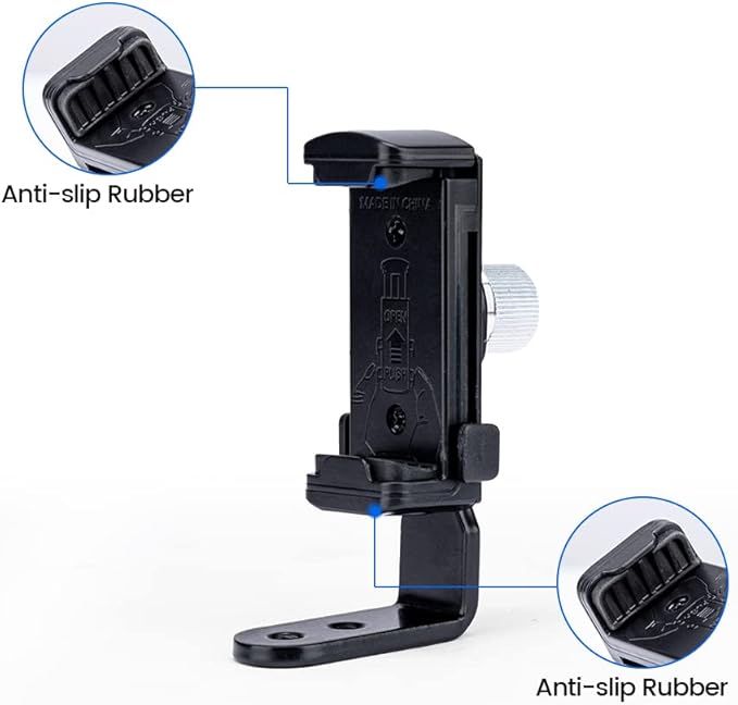 Phone Tripod Mount with 1/4" Screw – Universal Adapter for Monopod, Selfie Stick, Tripod, Vlogging - Fotopro AMZ