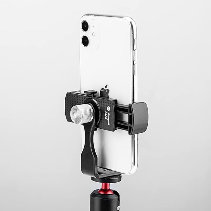 Phone Tripod Mount with 1/4" Screw – Universal Adapter for Monopod, Selfie Stick, Tripod, Vlogging - Fotopro AMZ