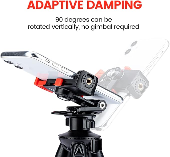 Phone Tripod Mount with 1/4" Screw – Universal Clip for Monopod, Selfie Stick, Tripod, Vlogging - Fotopro AMZ