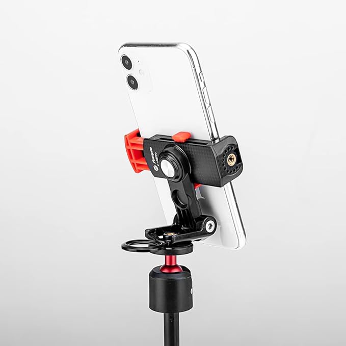 Phone Tripod Mount with 1/4" Screw – Universal Clip for Monopod, Selfie Stick, Tripod, Vlogging - Fotopro AMZ