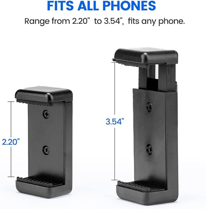 Phone Tripod Mount with 1/4" Screw – Universal Holder Adapter for Monopod, Selfie Stick, Tripod, Vlogging - Fotopro AMZ