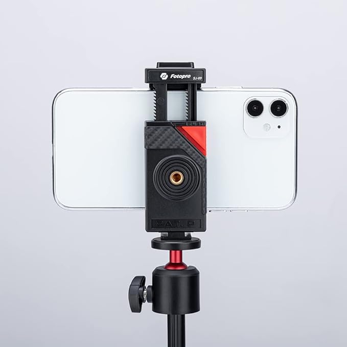 Phone Tripod Mount with Cold Shoe – Adjustable Universal Holder for Monopod, Selfie Stick, Tripod, Vlogging - Fotopro AMZ