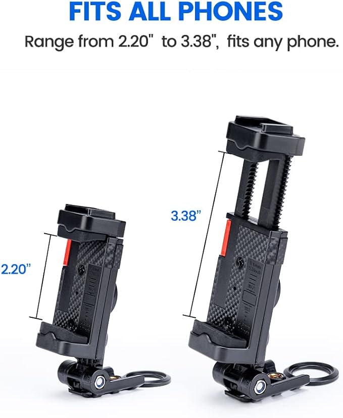 Phone Tripod Mount with Cold Shoe – Universal Clip for Monopod, Selfie Stick, Desktop Tripod, Vlogging - Fotopro AMZ