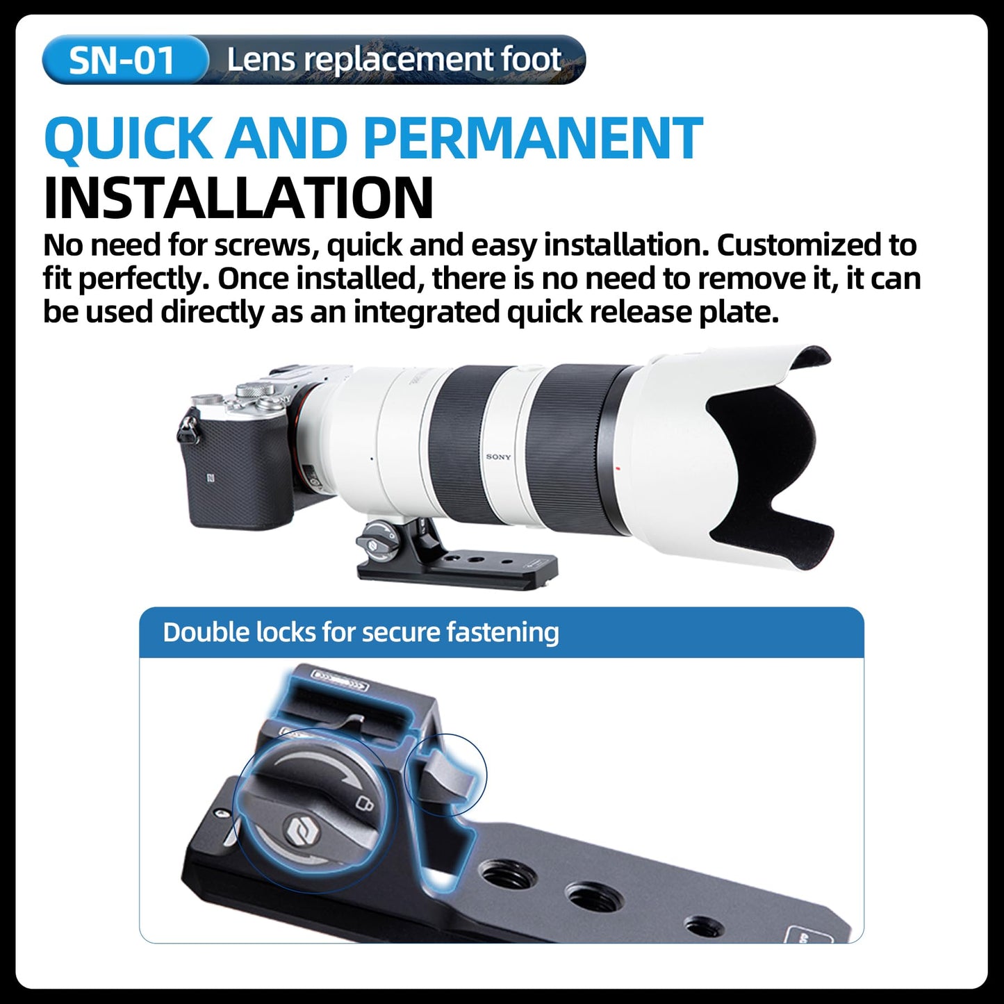 SONY FE 70 - 200mm Lens Replacement Foot. SN - 01 - Fotopro
