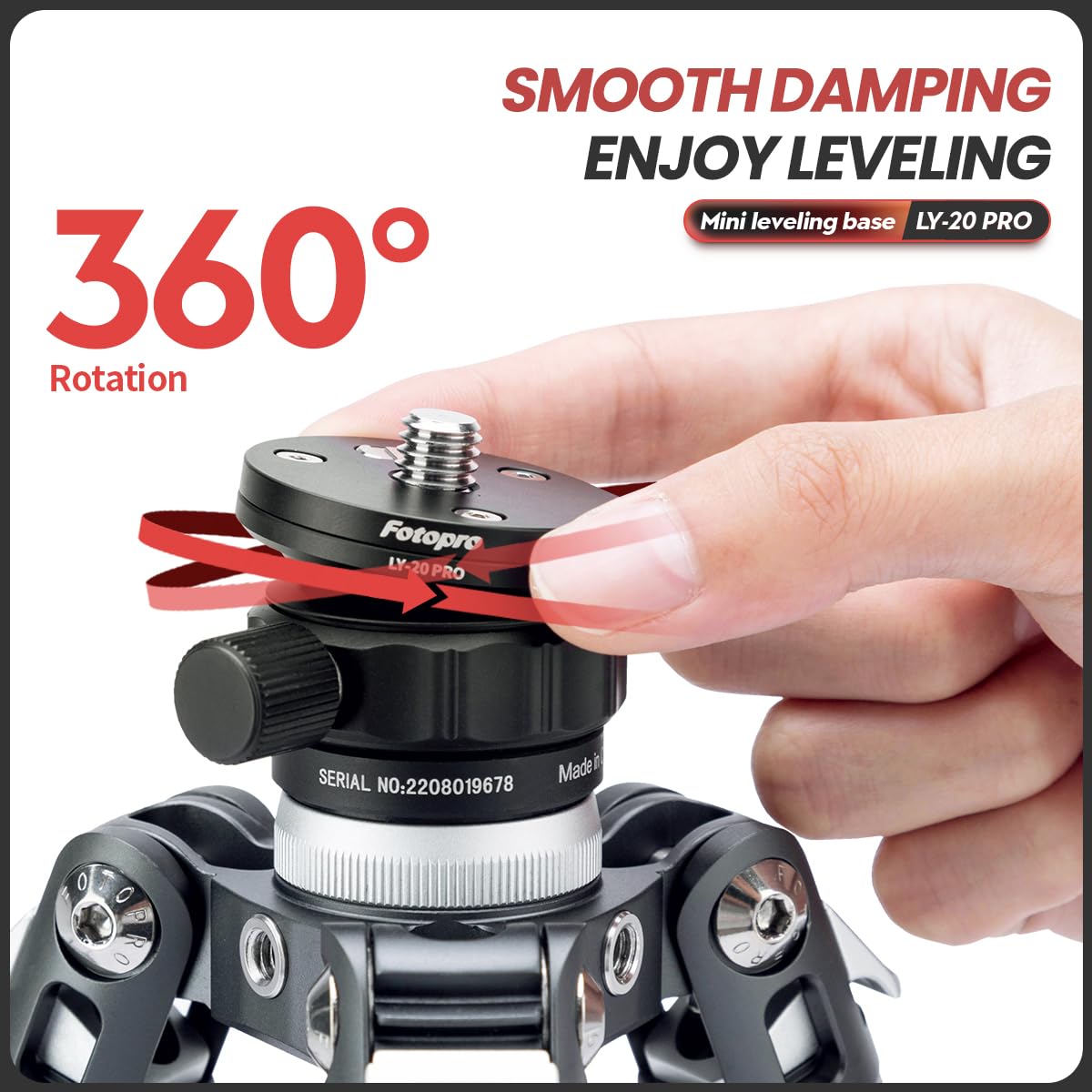Universal Horizontal Leveling Base on Tripod. LY20 PRO - Fotopro AMZ