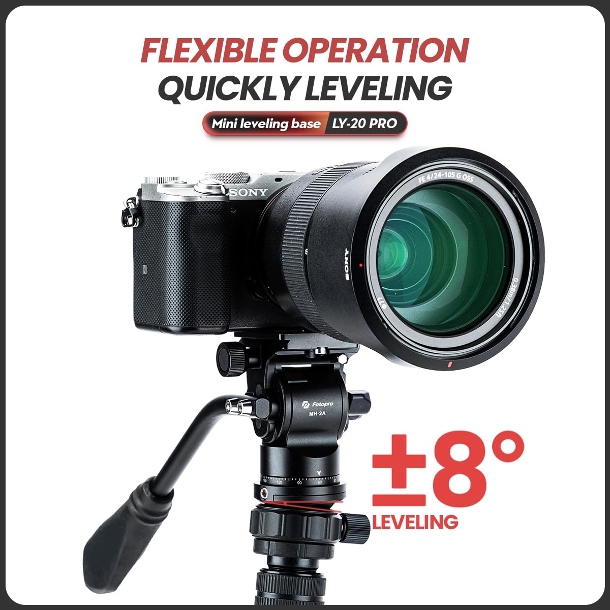 Universal Horizontal Leveling Base on Tripod. LY20 PRO - Fotopro AMZ