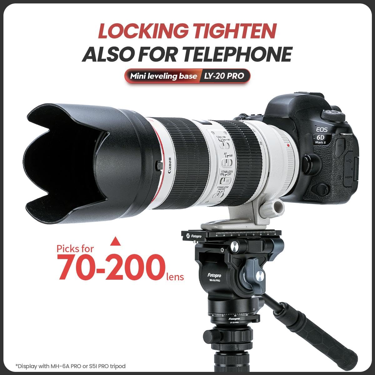 Universal Horizontal Leveling Base on Tripod. LY20 PRO - Fotopro AMZ