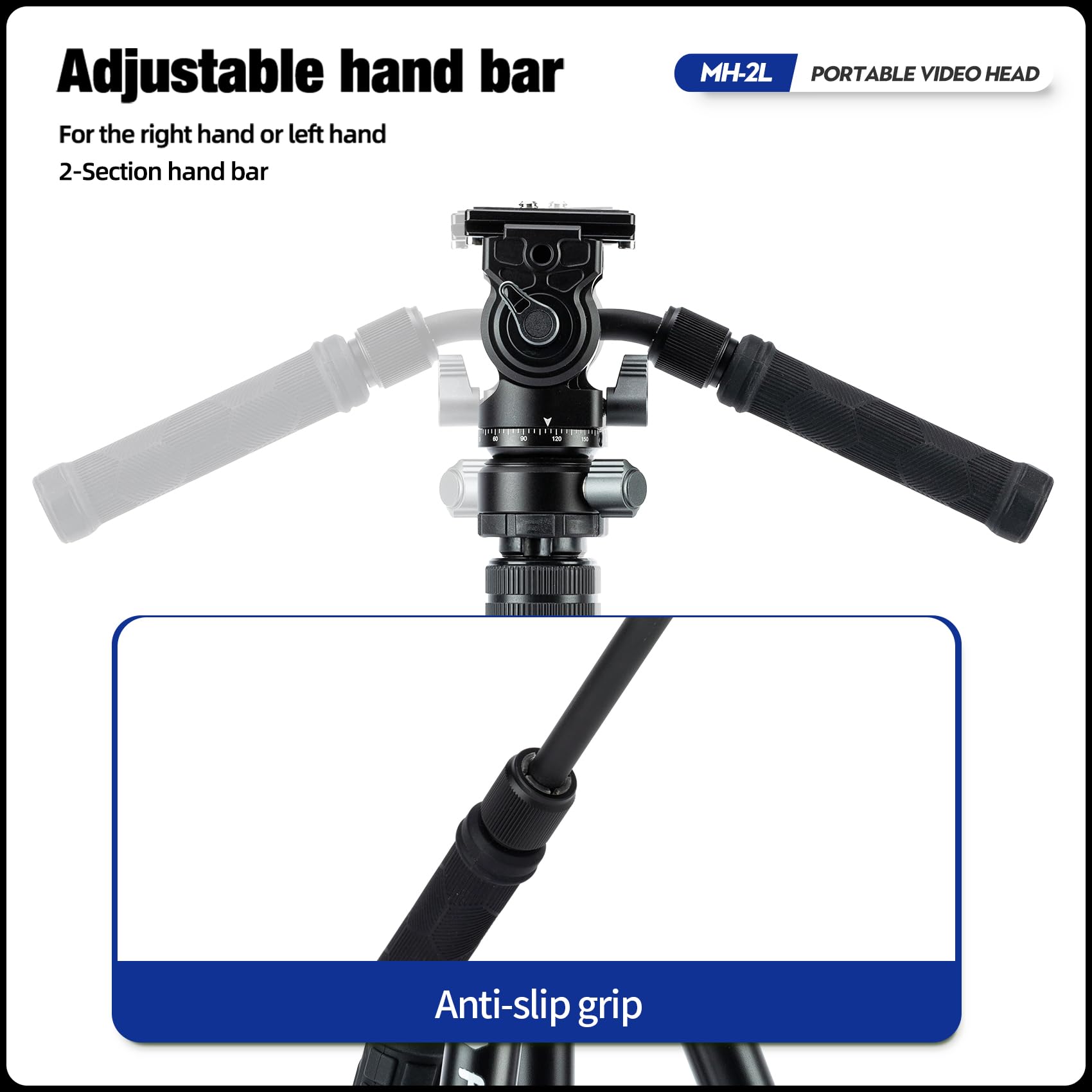 Video Fluid Head with QR Plate. MH - 2L - Fotopro