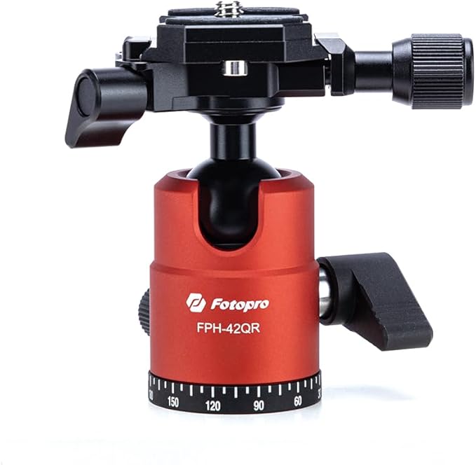 25mm Camera Ball Head, 360° Rotation, 1/4" Quick Release for DSLR, Camcorder - Orange - Fotopro AMZ