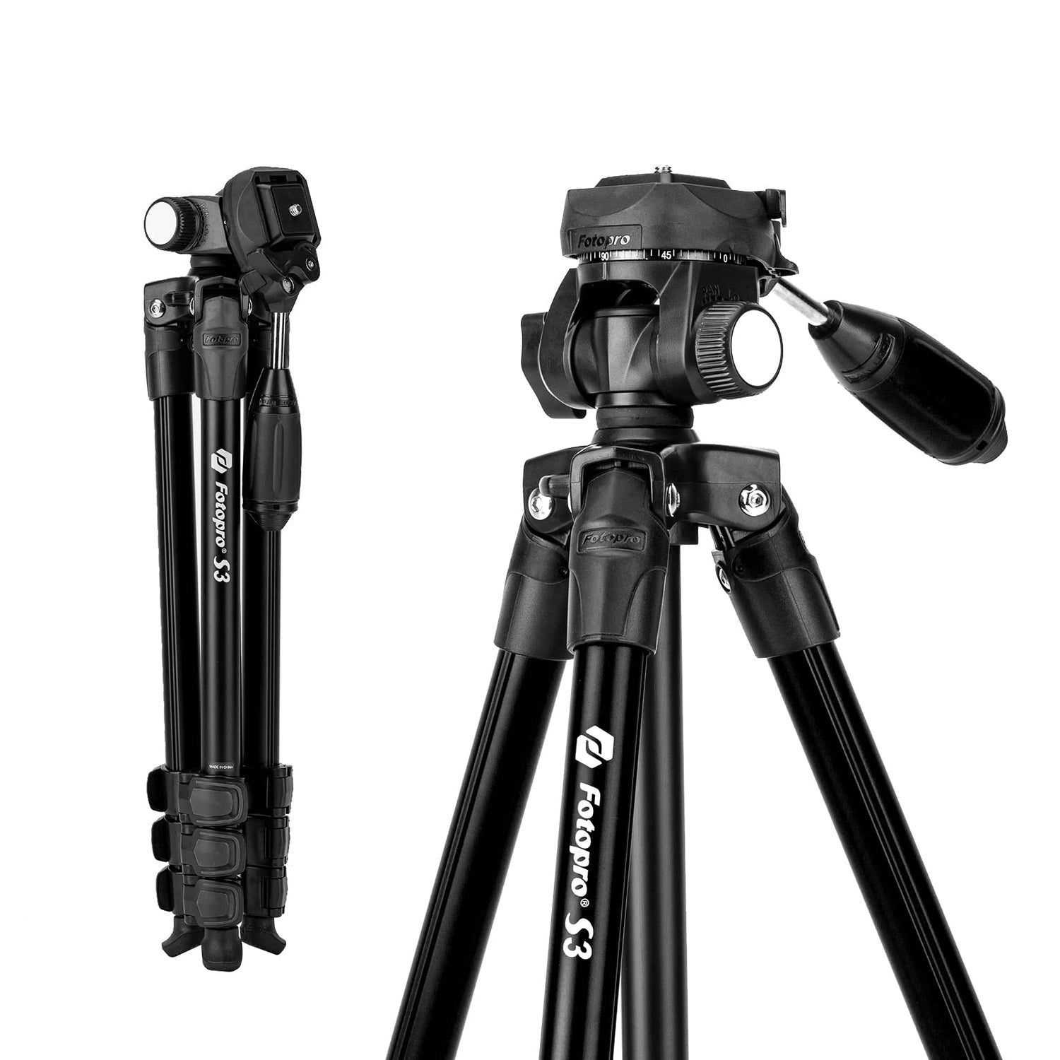 60" Aluminum Tripod. S3 Black - Fotopro AMZ