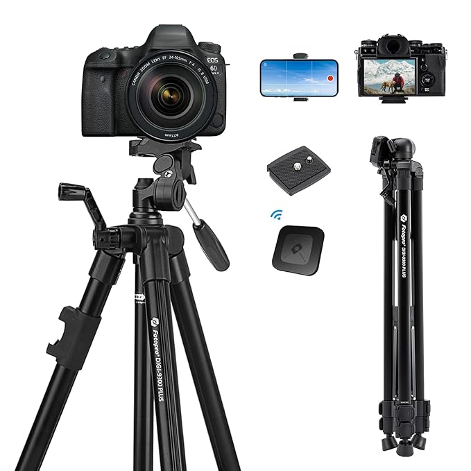 71" Fotopro Aluminium Tripod with Remote & Phone Mount, Carry Bag, for Cameras & Projectors - Fotopro AMZ