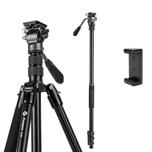 73" Compact Travel Tripod/Monopod, Fluid Head. A4I Video - Second image