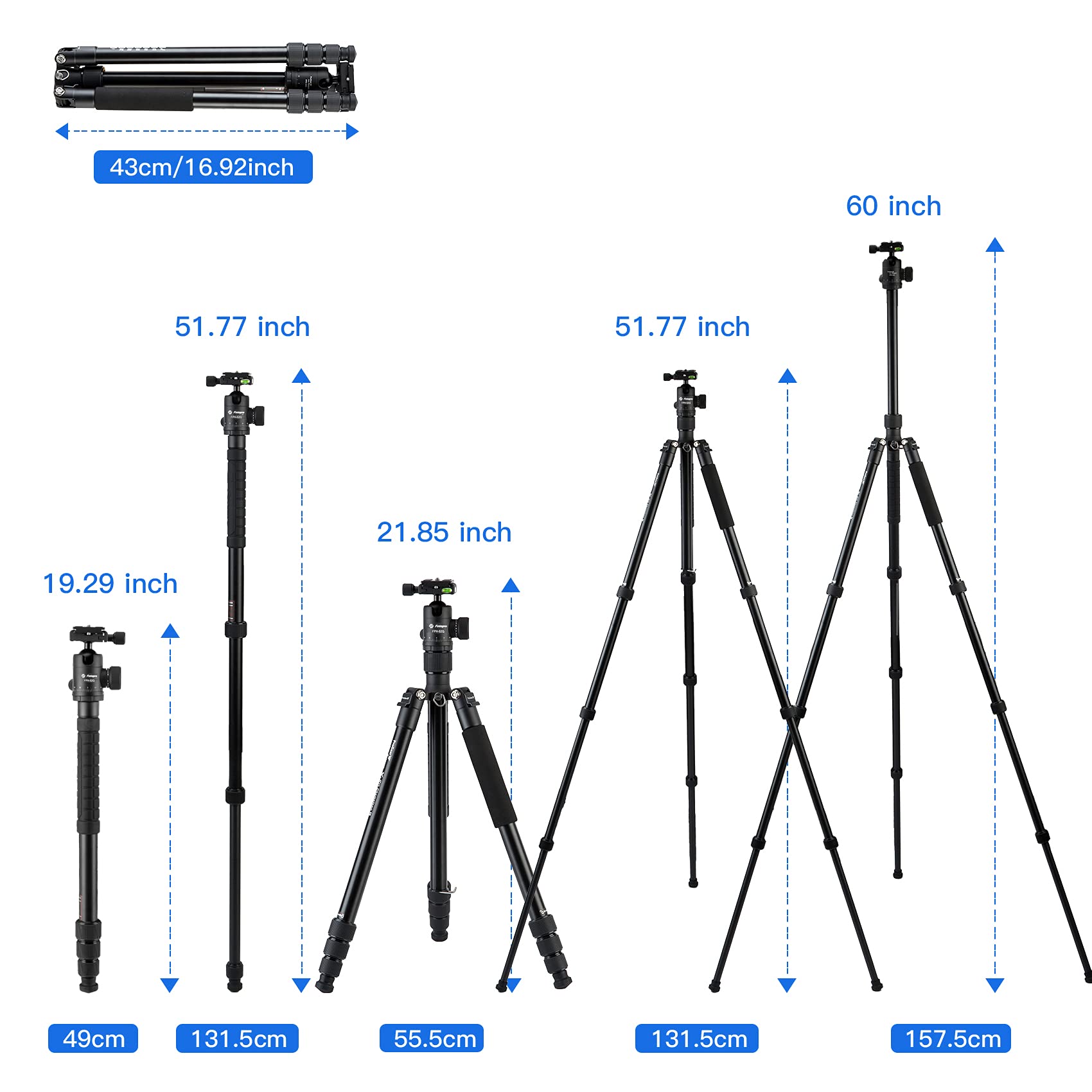 Complete Tripod for Camera, Professional Tripod for Camera - Fotopro AMZ