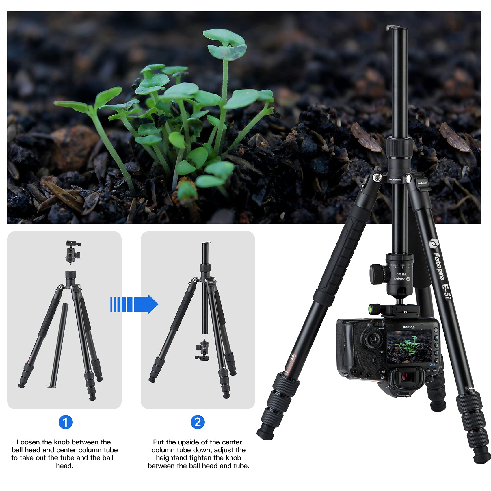 Complete Tripod for Camera, Professional Tripod for Camera - Fotopro AMZ