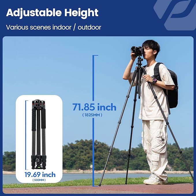 Fotopro 2 - in - 1 Carbon Fiber Tripod (75 - Inch, Monopod Conversion, 22lbs Load) - Fotopro AMZ