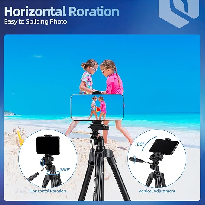 Fotopro 48" Phone Tripod with 3 - Way Head, Lightweight Aluminum Camera Stand for DSLR, Phone Mount & Remote Control, Portable Travel Tripod - Fotopro AMZ