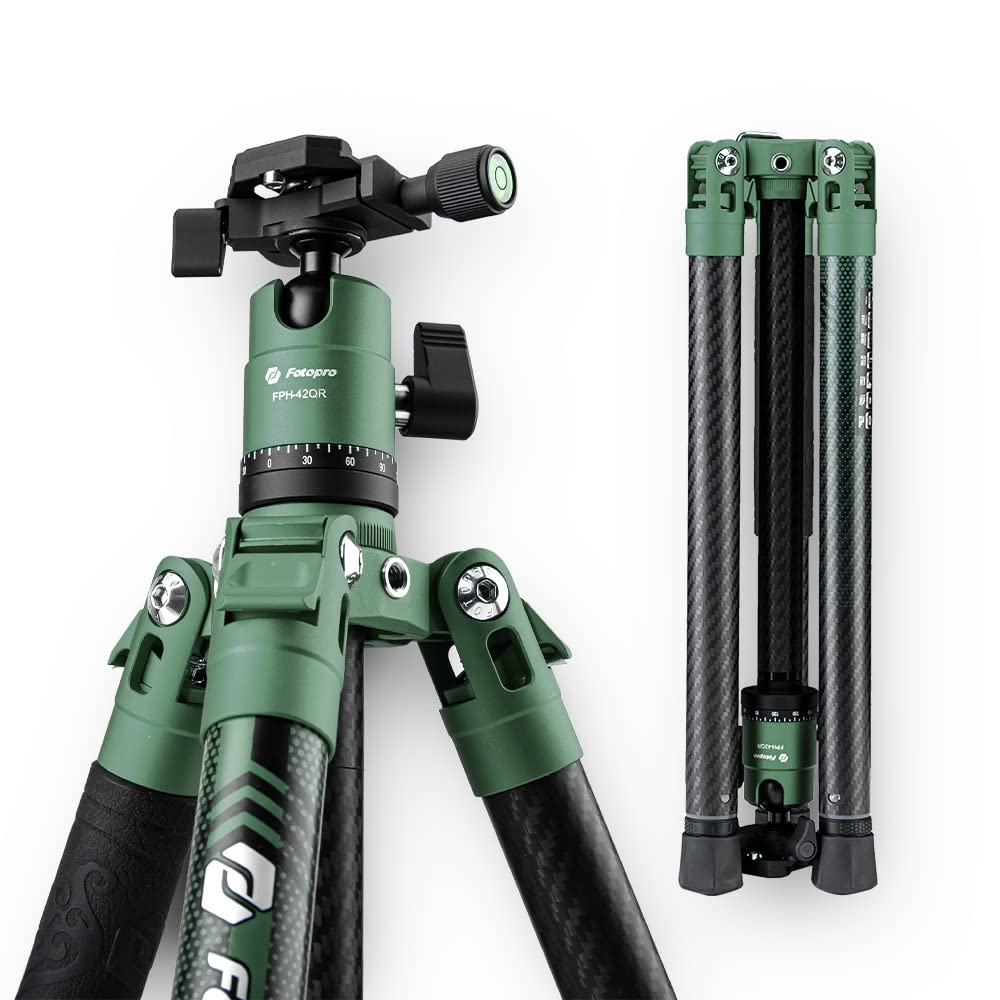 Fotopro 60'' Carbon Fiber Tripod, X - Aircross 3 Green - Fotopro AMZ