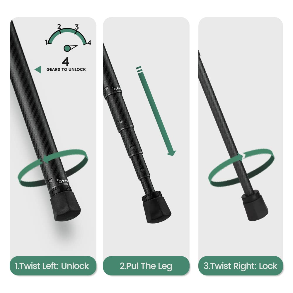 Fotopro 60'' Carbon Fiber Tripod, X - Aircross 3 Green - Fotopro AMZ