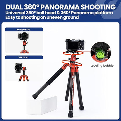 Fotopro 60'' Carbon Fiber Tripod. X - Aircross 3 Orange - Fotopro AMZ