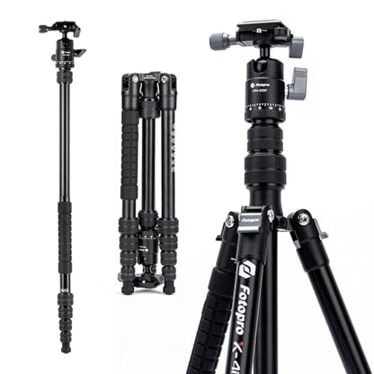 Fotopro 60" Compact Camera Tripod Aluminum Stable Lightweight Portable Travel Tripod Detachable 62" Monopod with Dual Panoramic Ball Head Carry Bag DSLR Tripods for Photography Max Load 17.64lbs/8kg - Fotopro AMZ