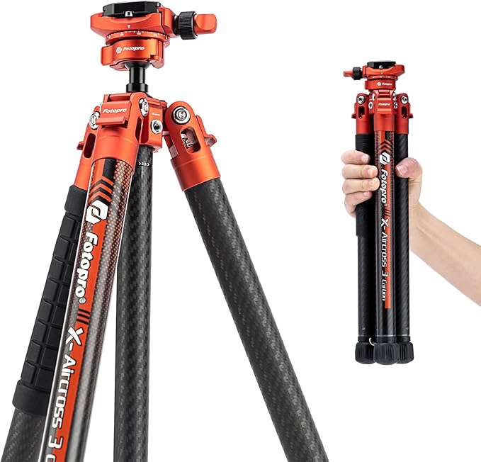 Fotopro 62'' Lightweight Tripod (Carbon Fiber). X - Aircross 3 Lite Orange - Fotopro AMZ