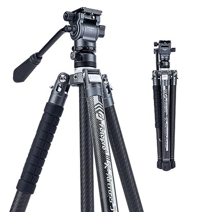 Fotopro 62'' Video Tripod (Carbon Fiber ). X - Aircross 3 Video Grey - Fotopro AMZ