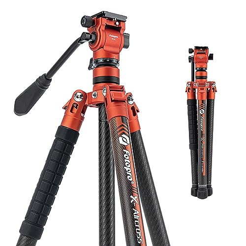 Fotopro 62'' Video Tripod ( Carbon Fiber ). X - Aircross 3 Video Orange - Fotopro AMZ