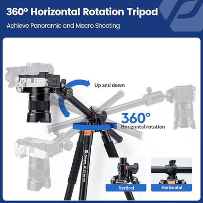 Fotopro Aluminum Horizontal Tripod (75 - Inch, 360° Ball Head) - Fotopro AMZ