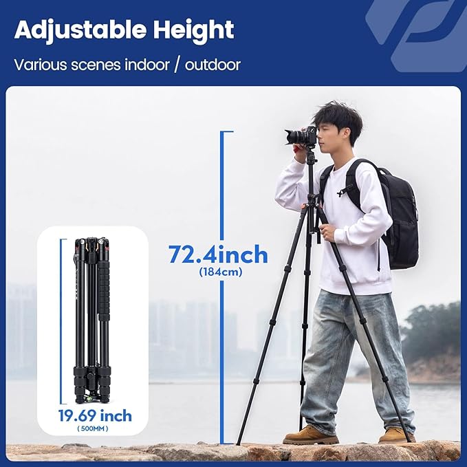 Fotopro Aluminum Horizontal Tripod (75 - Inch, 360° Ball Head) - Fotopro AMZ